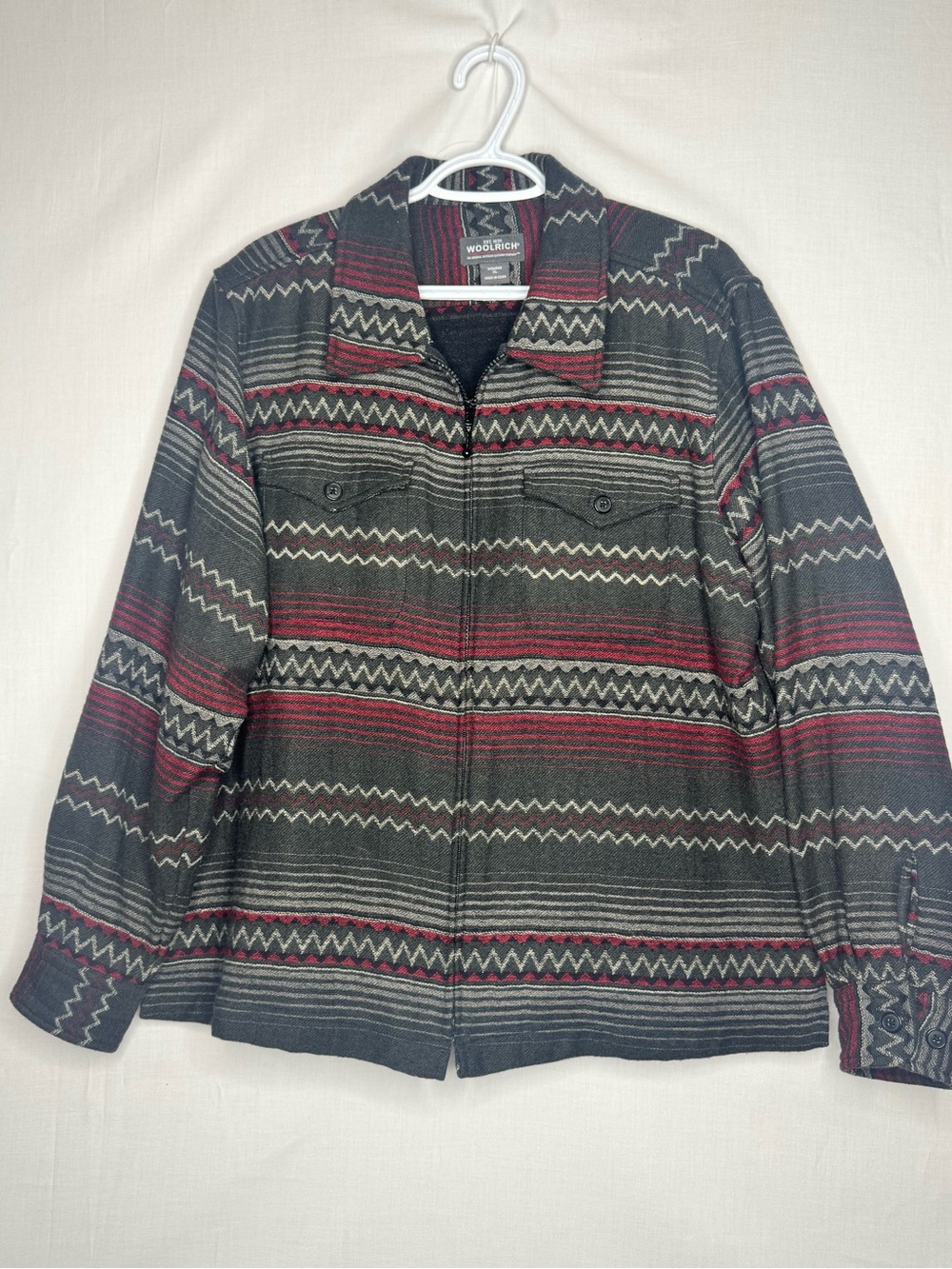 Woolrich Womens Full Zip Southwestern Actez Navajo Shirt Jacket XL Chore Wool